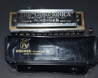 Vintage M. Hohner The Chromonica Chromatic Harmonica 260 with Case Germany