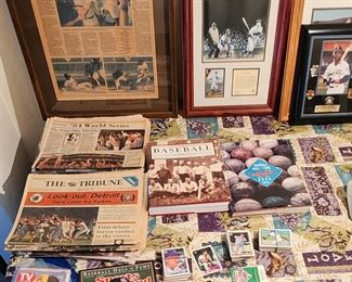 Baseball cards ,TV guides ,baseball books.
