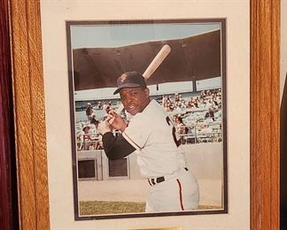 Baseball pitcher framed Willie Mays.
