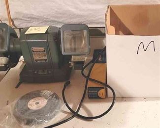Craftsman .25 Horsepower Grinder with A Box of Tools