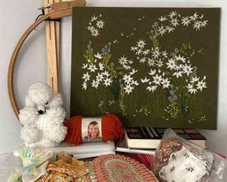 Floral Crewel with Yarn, Doilies More