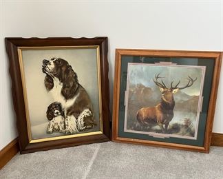 Framed Prints Kopland Spaniel Dogs  Monarch of the Glen Deer Print