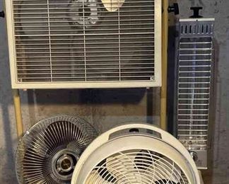 Large Penncrest Fan with Wheeled Stand, 2 Lasko Fans,  Quartz Space Heater All In Working Order