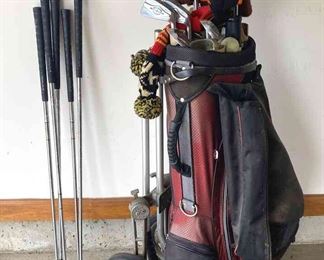 MacGregor Tourney Mostly Golf Clubs  Pull Cart, Misc