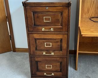 ThreeDrawer Wooden File Cabinet with Key