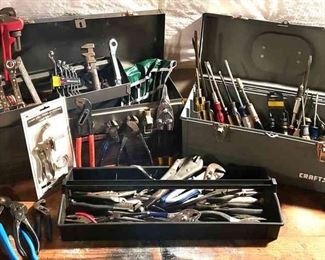 Two Toolboxes of Wrenches Assorted Screwdrivers