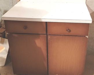 Two Work Tables with Cabinets Drawers