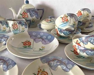 Vintage Blue Lustre Made in Japan Tea Set