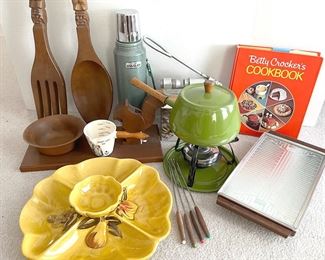 Vintage Kitchenwares Fondue Pot, Nutcrackers, Hot Tray  More