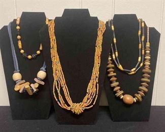 Five Wooden Necklaces