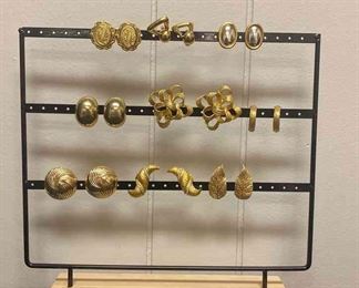 Gold Colored Clip On Earrings