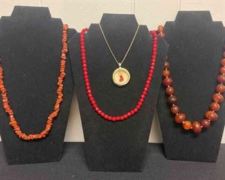 Red And Orange Necklaces