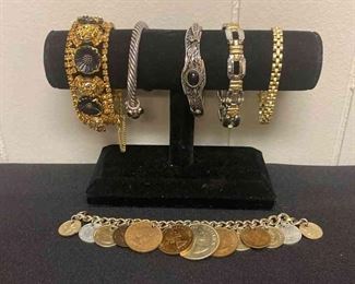 Six Bracelets Metallic In Color