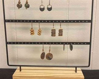 Six Pairs Of Brown Colored Earrings