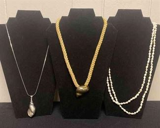 Three Seashell Themed Necklaces