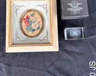 Vintage Wooden Folkart Celebrations Barrels Etched Block