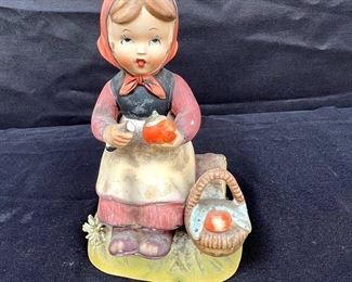 Vintage Wales Girl With Apples Figurine 1950s