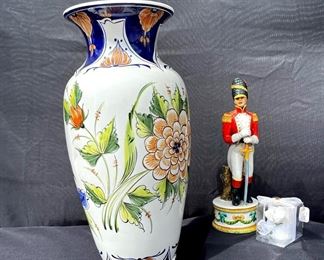Vintage Hand Painted Vase Soldier Figurine