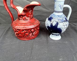 Vintage Goddess Cherubs Pitcher Blue Grape Pitch