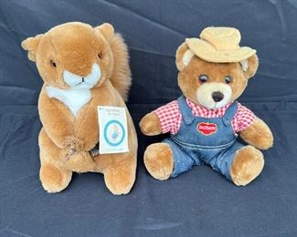 Vintage Damon Bear Beatrix Squirrel Plush Toys