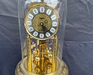 S.Hailer Vintage Glass Dome German Clock 1960s
