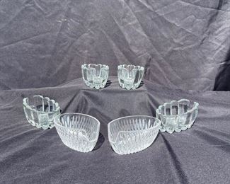Princess House Crystal Silverware Caddy Ribbed Design Royal Highlights Spoon Fork Holder By