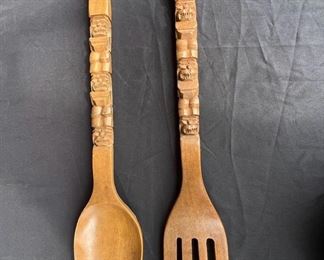 Large Spoon Fork Wooden Wall Decor
