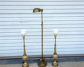 Lamp Bundle Tommi Parzinger Brass  Adjustable Floor Lamps