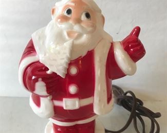 Vintage Plastic Light Up Santa Figurine