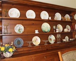 Hand Painted Plates, Stemware, Iridescent Blue Plate