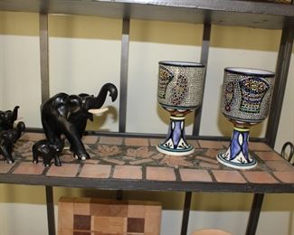 Equisite Elephants, Colorful Mosaic Stemware