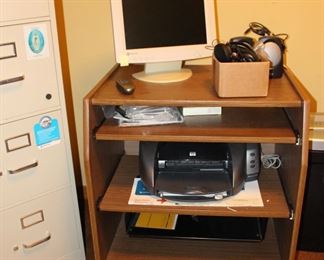 Gateway Computer, Computer Desk, HP Printer, File Cabinet and File Folders