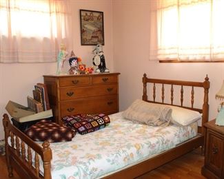 Twin Bed and Dresser and Chest