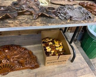 Black Forest carvings, mickey mouse collectibles etc