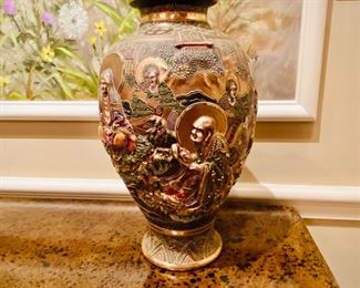 Satsuma vase, one of pair