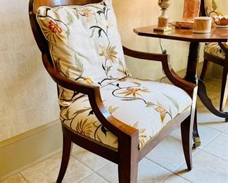 Woodbridge custom upholstered chair, one of pair