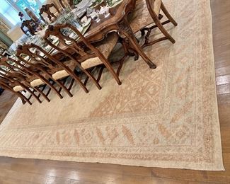 Vintage distressed Oushak style rug