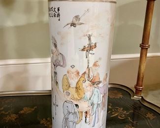 Chinese export cylinder vase