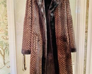 Reversible mink 3/4 coat