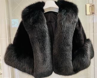Black fox and mink cape