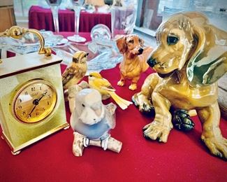 Jade clock and assorted porcelain 