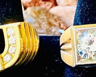 Men’s 14 & 18k gold and diamond rings