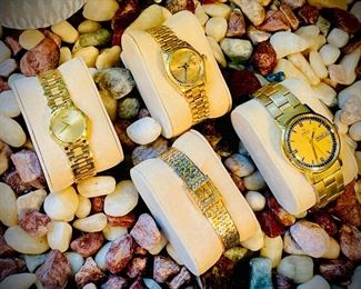 Two 18k Piaget, 18k Rolex, and Omega Automatic watches