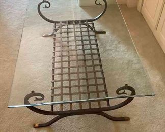Glass Top Metal Coffee Table