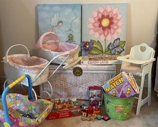 Wicker Toy Box and Friends