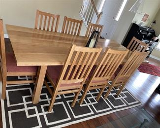 Dining set, table is 95x41x30”
Eight chairs 
