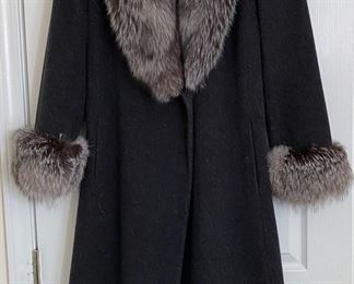 Marvin Richards Silver Fox Fur Trimmed Coat