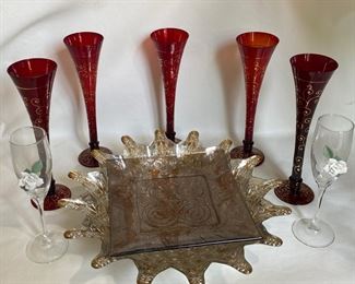 Vintage Trumpet Flutes