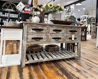 White wash drawered sideboard