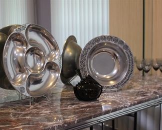 Bowl and Divided Dish and Black covered deco dish